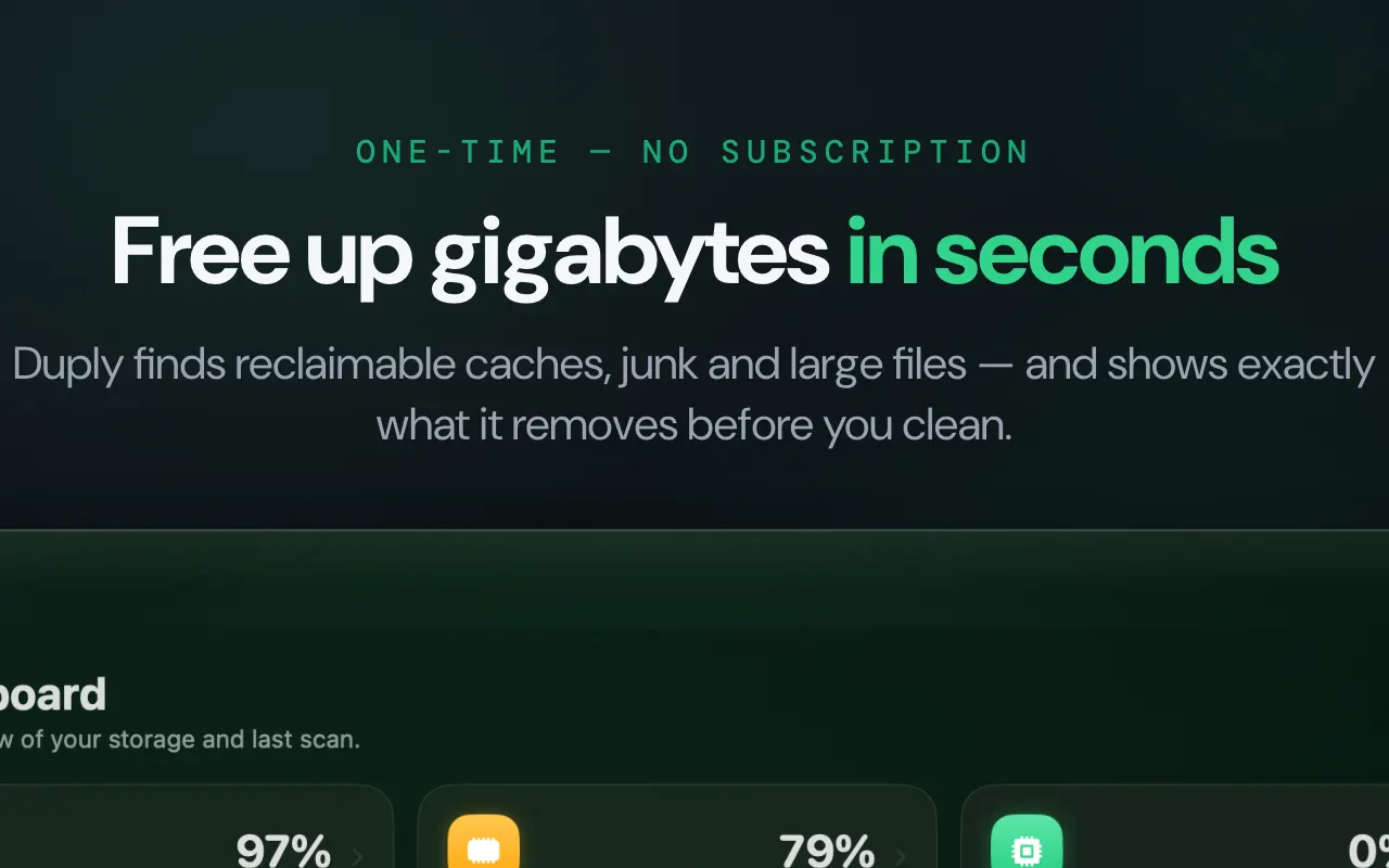 Duply demo video — freeing up disk space on a Mac